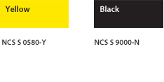 Yellow:NCS S 0580-Y, Black:NCS S 9000-N